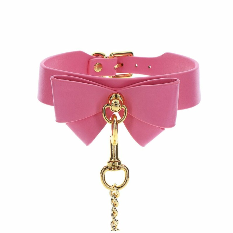 Нашийник із повідцем Taboom Malibu Collar and Leash із веганської шкіри, рожевий - Зображення 4