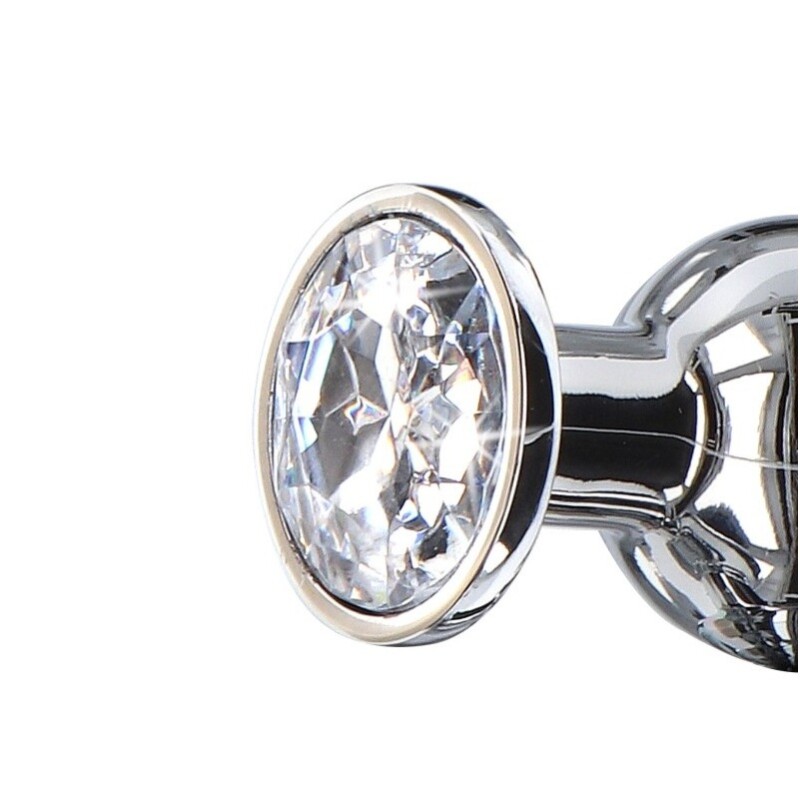 Анальна пробка Toy Joy Diamond Bum Bijou S із кристалом, срібляста, 9.2 х 3 см - Зображення 3