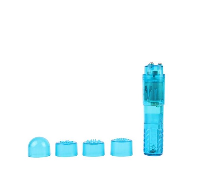 Мінівібратор Chisa Ultimate Massager зі змінними насадками, блакитний, 10 х 2.5 см - Зображення 1