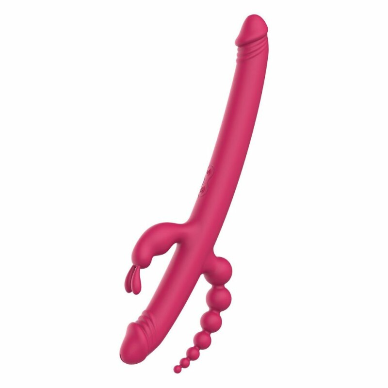 Вібратор з 4 стимулюючими кінцями Dreamtoys Essentials Anywhere Pleasure Vibe Pink рожевий, 40 см х 3.7 см - Зображення 4