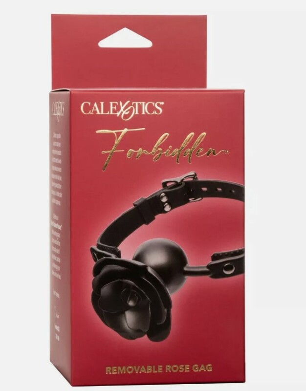Кляп у вигляді троянди CalExotics Forbidden Removable Rose Gag, чорний - Зображення 1
