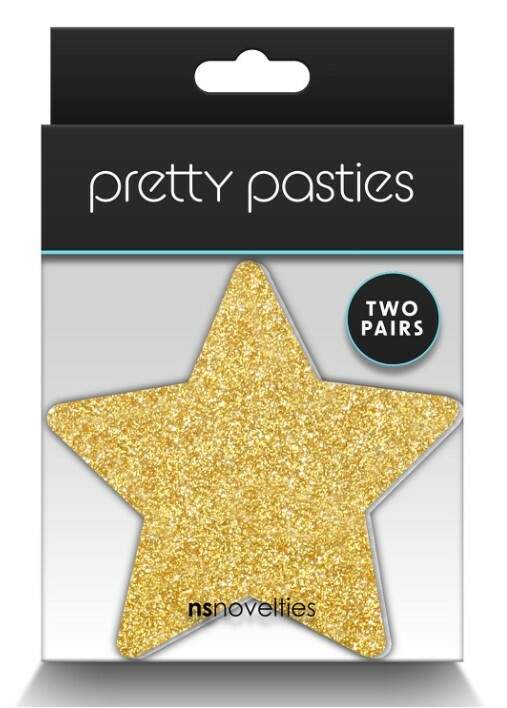 Пестиси у формі зірки Pretty Pasties Stars, чорні та золоті, O/S - Зображення 1