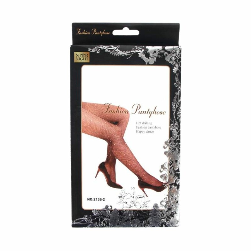 Колготки в сітку зі стразами Star Night Diamonds беж, XS-M