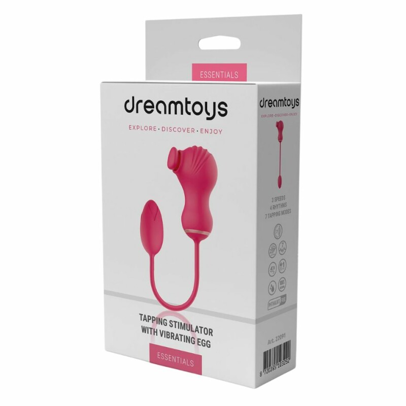 Подвійний стимулятор Dream Toys Essentials 2в1 для клітора і вібраційне яйце, рожевий - Зображення 8