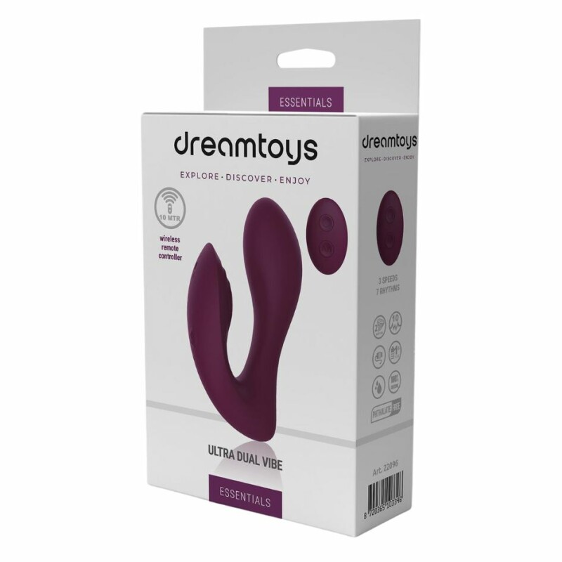Вібратор подвійною стимуляцією з пультом управління Dream Toys Essentials Ultra Dual Vibe фіолетовий, 13 х 3.7 см - Зображення 5