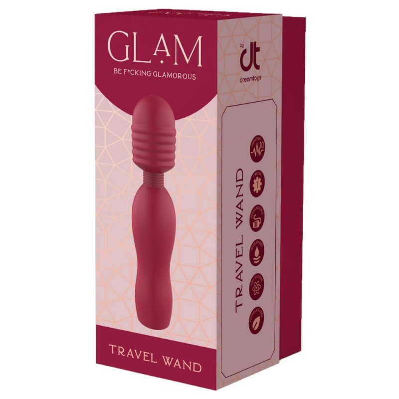 Вібратор мікрофон Dream Toys Glam Travel Wand червоний, 14.5 см х 3.3 см - Изображение 3