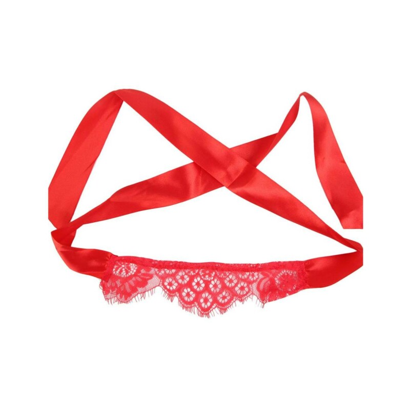 Боді мереживне Star Night Lace Teddy XS-S, з пов'язкою на очі, червоне - Зображення 3