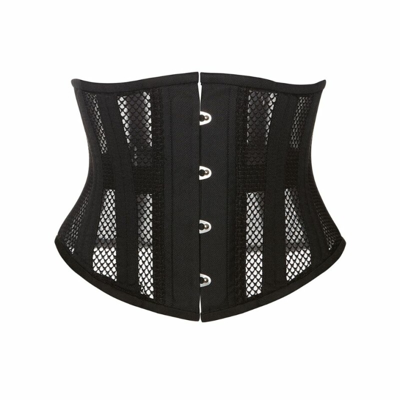 Корсет із сітки Star Night Steel Bones Grid Corsets S, з гачками і шнурівкою, чорний - Зображення 1