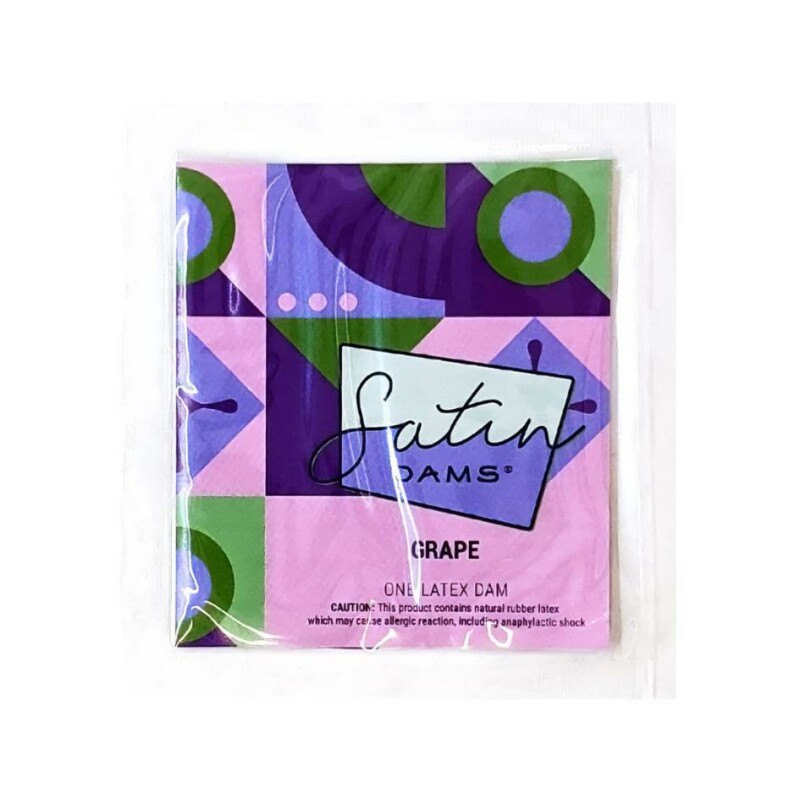 Серветка для кунілінгусу латексна Grape Satin Latex Dams для орального сексу, 15 см x 25 см, 1 шт - Зображення 1