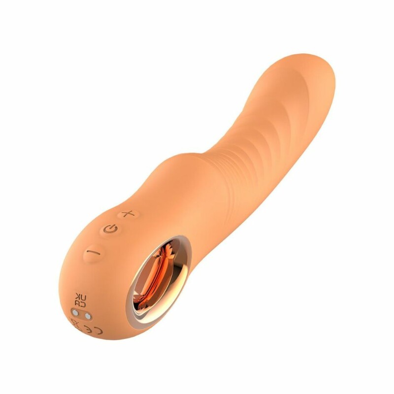 Вібратор ребристий Dream Toys Glam Glam Flexible Ribbed Vibe помаранчевий, 22 х 3.9 см - Зображення 2