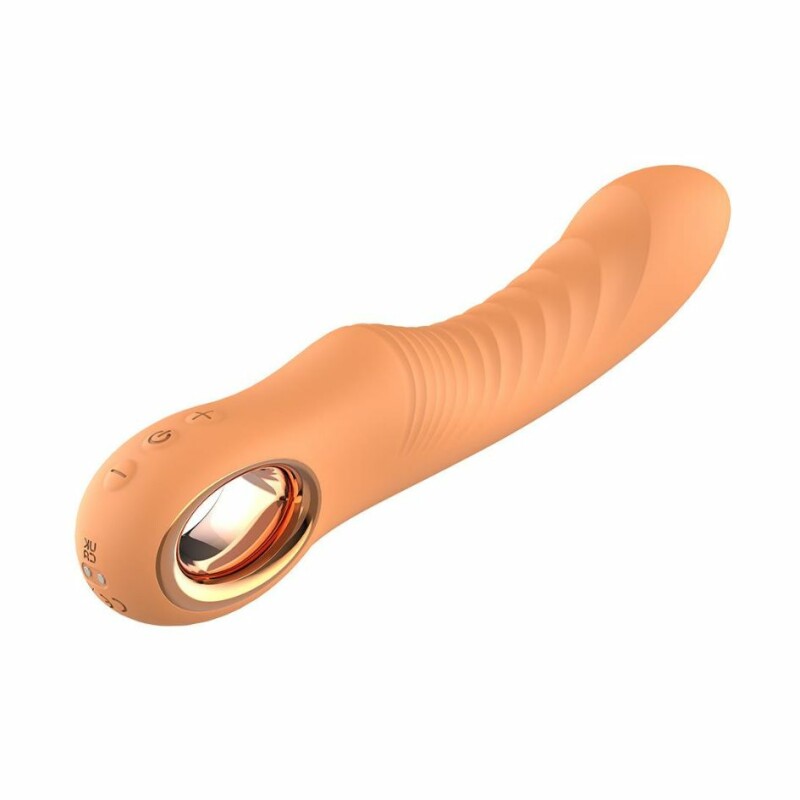 Вібратор ребристий Dream Toys Glam Glam Flexible Ribbed Vibe помаранчевий, 22 х 3.9 см - Зображення 3