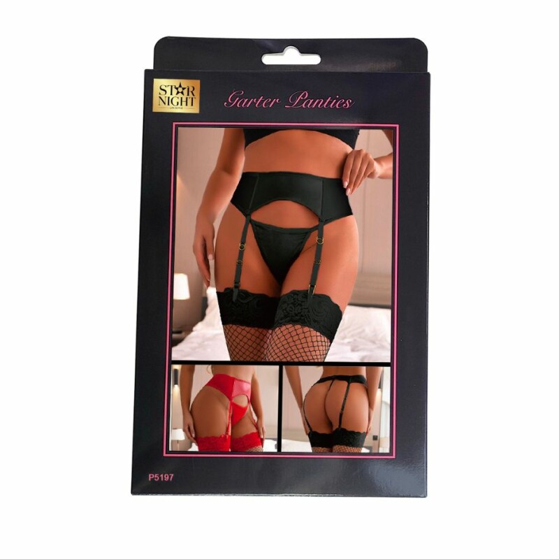 Пояс для панчіх і трусики Star Night Sexy Stretch XS-S, червоні - Зображення 7