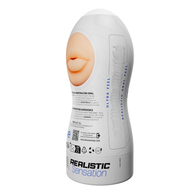 Мастурбатор рот Alive Maxi Flex L бежевий, 19 х 7.8 см - Зображення 2