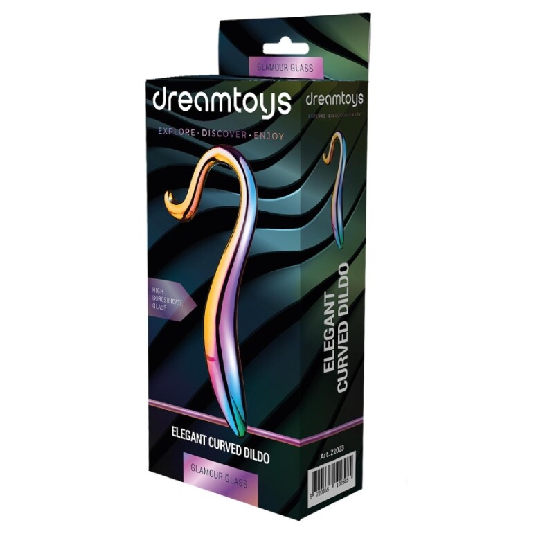 Фалоімітатор Dream Toys Glamour Glass різнокольоровий, 18 х 3 см - Зображення 1