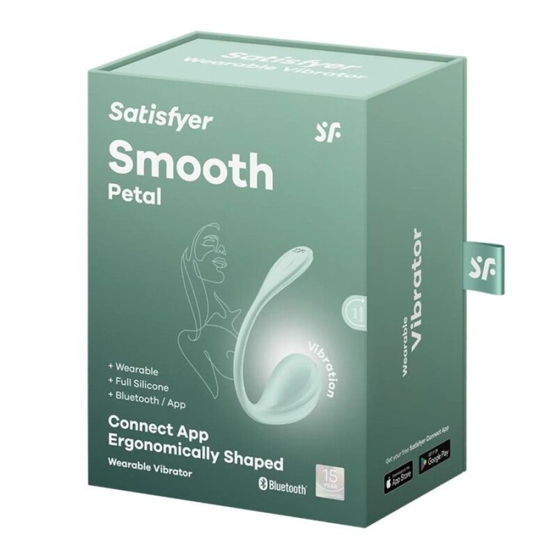 Віброяйце Satisfyer Smooth Petal з додатком, м'ятне, 23.5 х 3.5 см - Зображення 1