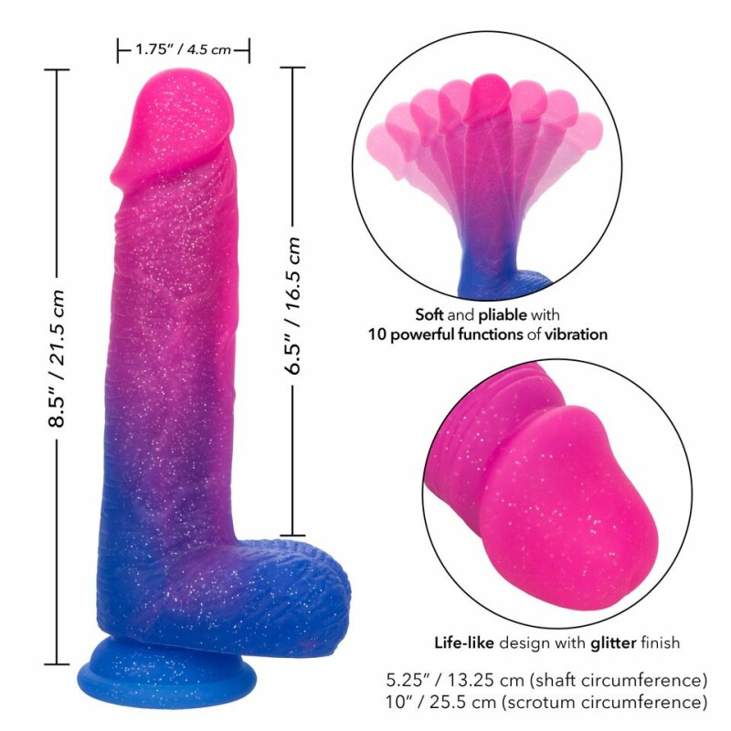 Вібратор реалістичний CalExotics Naughty Bits на присосці, різнокольоровий, 21.5 х 4.5 см - Зображення 4