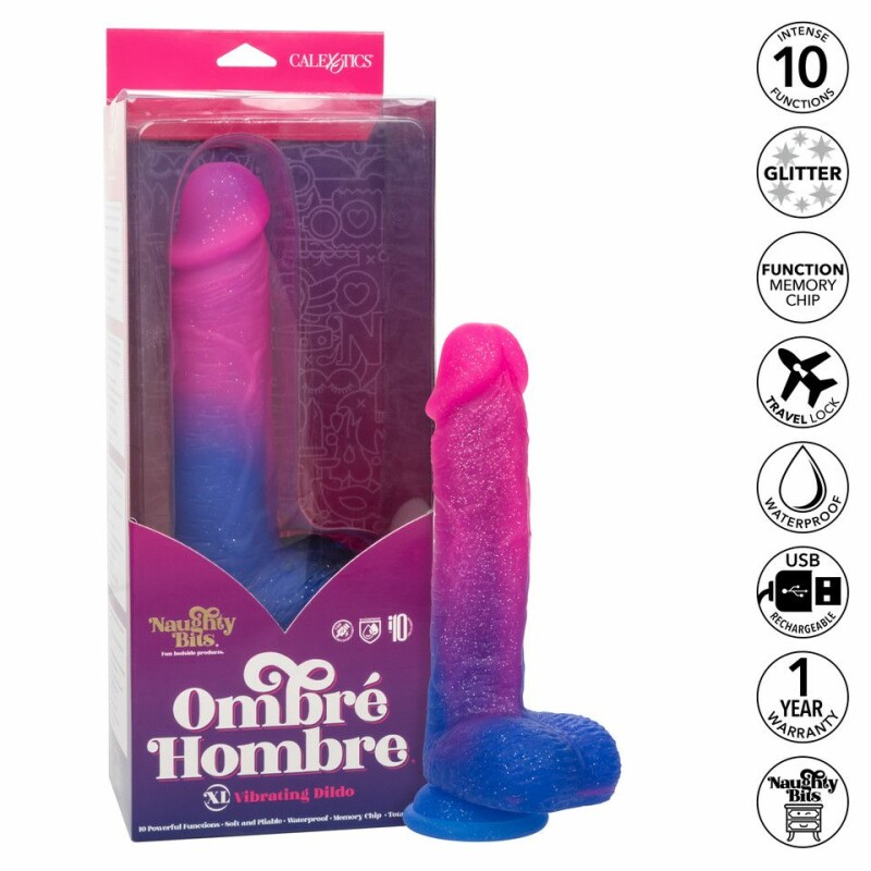Вібратор реалістичний CalExotics Naughty Bits на присосці, різнокольоровий, 21.5 х 4.5 см - Зображення 6