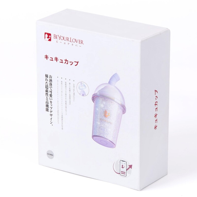 Вакуумний стимулятор у формі стаканчика з трубочкою BeYourLover Joy Cup сяючий бузковий, 9.1 х 4.6 см - Зображення 2