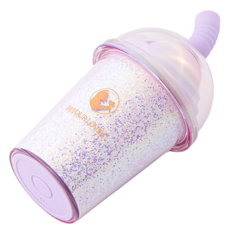Вакуумний стимулятор у формі стаканчика з трубочкою BeYourLover Joy Cup сяючий бузковий, 9.1 х 4.6 см - Зображення 8