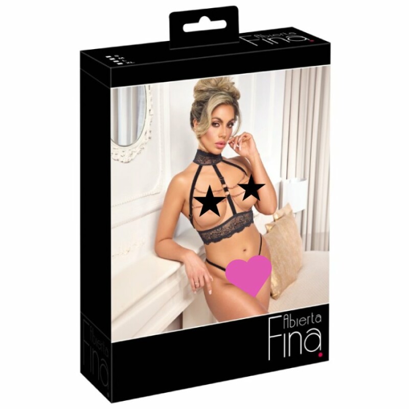 Сексуальний комплект з доступом Abierta Fina Chain Set, чорний, XL - Зображення 4