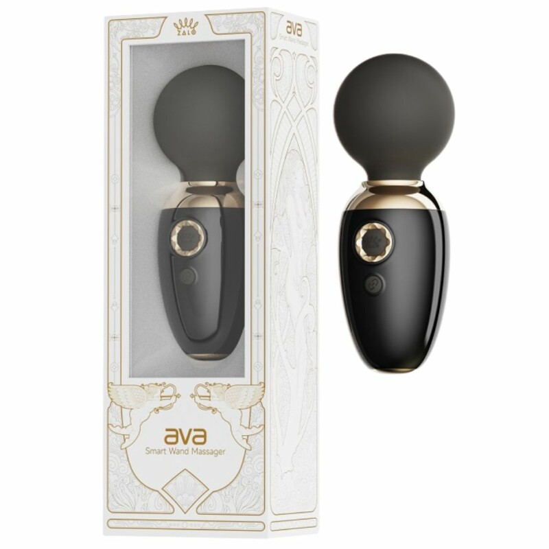 Вібратор мікрофон з підігрівом ZALO Ava Obsidian Black з рідкого силікону, чорний, 8.9 х 5.2 см