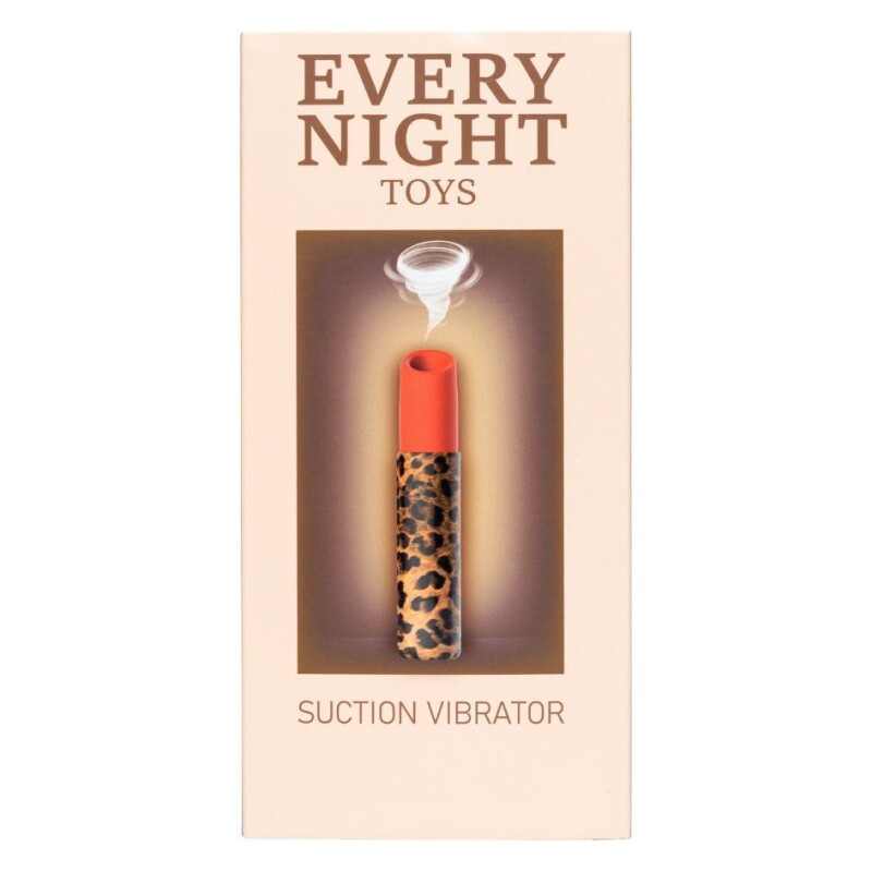 Вакуумний стимулятор клітора Every Night Toys у формі помади, з леопардовим принтом, оранжевий - Зображення 6