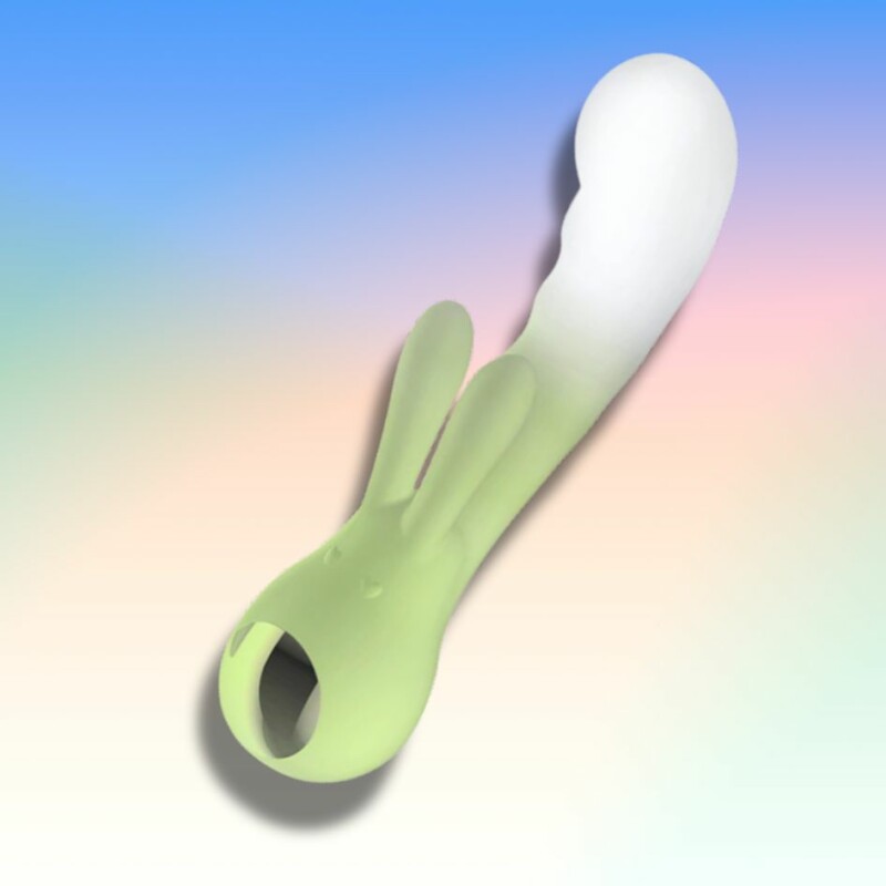 Вібратор-кролик зі світлодіодом  Every Night Rabbit Vibe для точки G, зелений, 19.3 х 4.8 см - Зображення 6