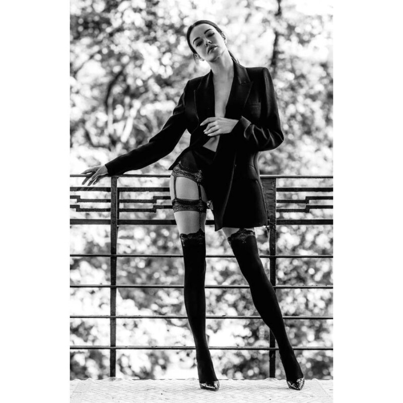 Колготи Black Secret BS102 з візерунком, чорні, L-XL - Зображення 4