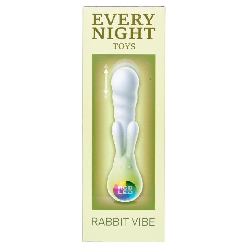 Вібратор-кролик зі світлодіодом  Every Night Rabbit Vibe для точки G, зелений, 19.3 х 4.8 см - Зображення 5