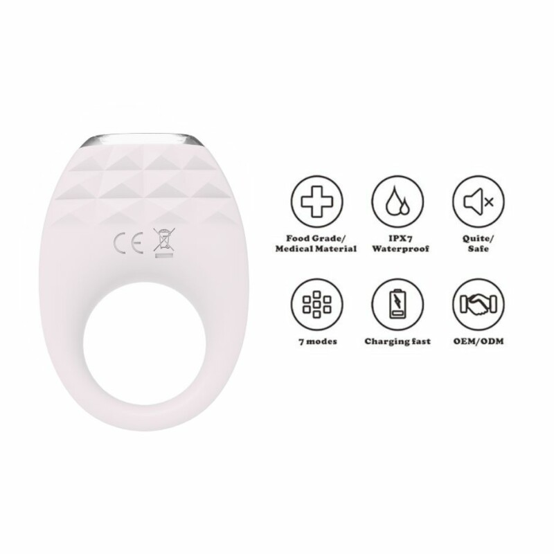 Ерекційне віброкільце Every Night Toys Luxury Diamond з підсвіткою, рожеве, 5.3 х 5.3 см - Зображення 6