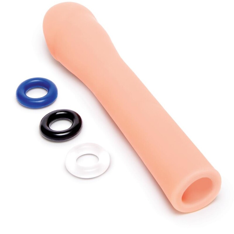 Насадка на пеніс Size-Up Penis Extender реалістична, бежева, 21 х 4.6 см - Зображення 3