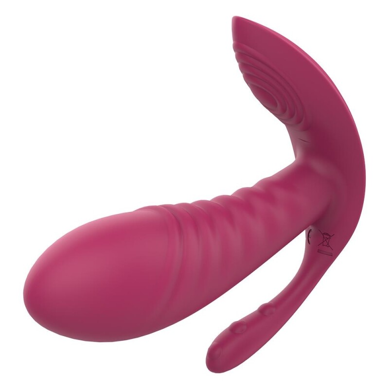 Вібратор потрійний Dreamtoys Triple Pleasure Vibe для точки G, клітора та ануса, рожевий, 11.8 х 3.8 см - Зображення 3