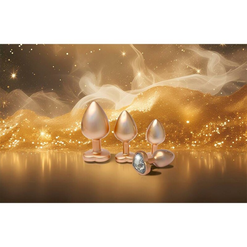 Анальна пробка Dreamtoys Gleaming Love Pearl S, золота, 7.1 х 2.7 см - Зображення 1