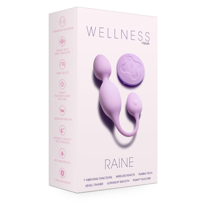 Вагінальні кульки з вібрацією Blush Wellness Raine з пультом, рожеві, 22.9 х 3.8 см - Зображення 1