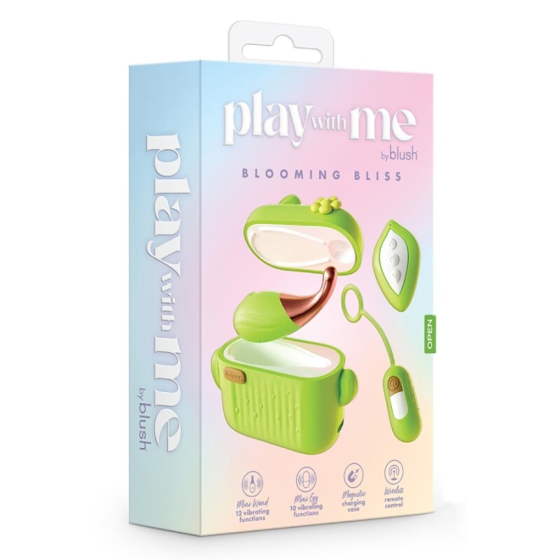Міні-вібратори в зарядному кейсі Blooming Bliss з пультом, зелені - Зображення 1