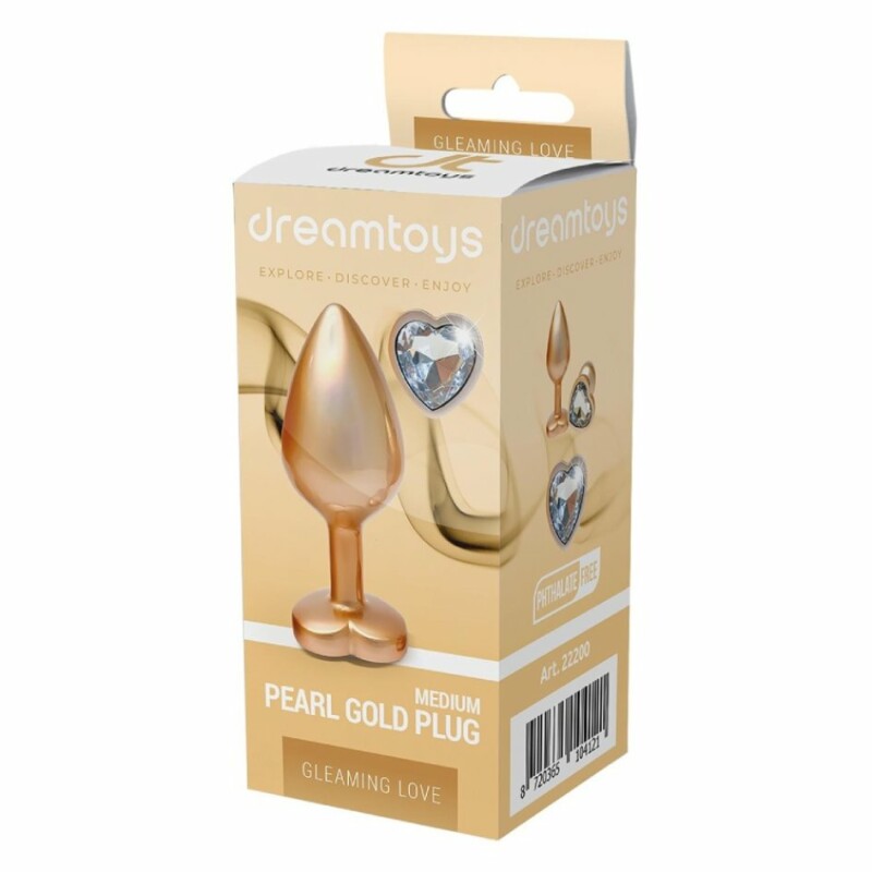 Анальна пробка Dreamtoys Gleaming Love Pearl S, золота, 7.1 х 2.7 см - Зображення 4