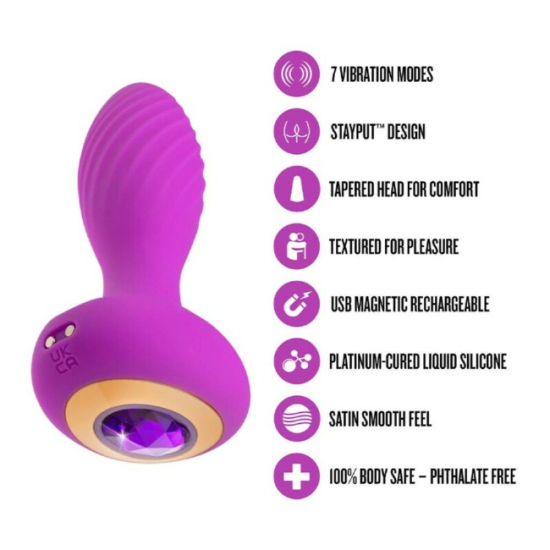 Анальний вібратор Blush Charm Amethyst фіолетовий, 11.4 х 3.2 см - Зображення 5
