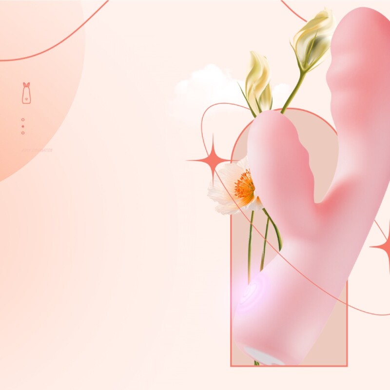Вібратор-кролик м'якість зефіру BeYourLover Cloud JOY подвійний шар рідкого силікону, рожевий, 15.3 х 3.6 см - Изображение 5