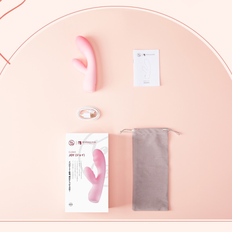 Вібратор-кролик м'якість зефіру BeYourLover Cloud JOY подвійний шар рідкого силікону, рожевий, 15.3 х 3.6 см - Изображение 8