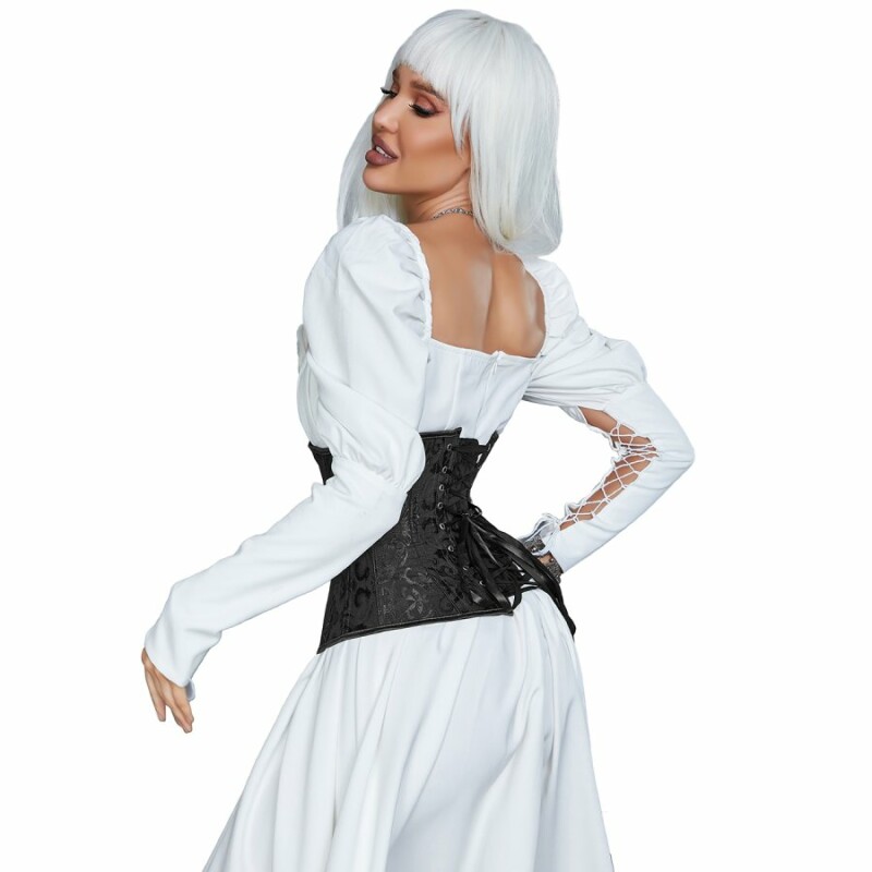 Корсет мереживний Star Night з трусиками, чорний, XL - Изображение 1