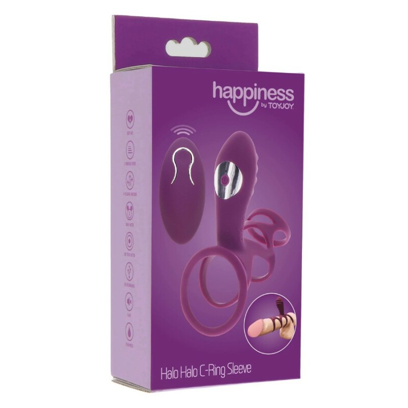 Вібронасадка на пеніс Toy Joy Halo зі стимуляцією клітора, фіолетова, 6.2 х 5 см - Зображення 1