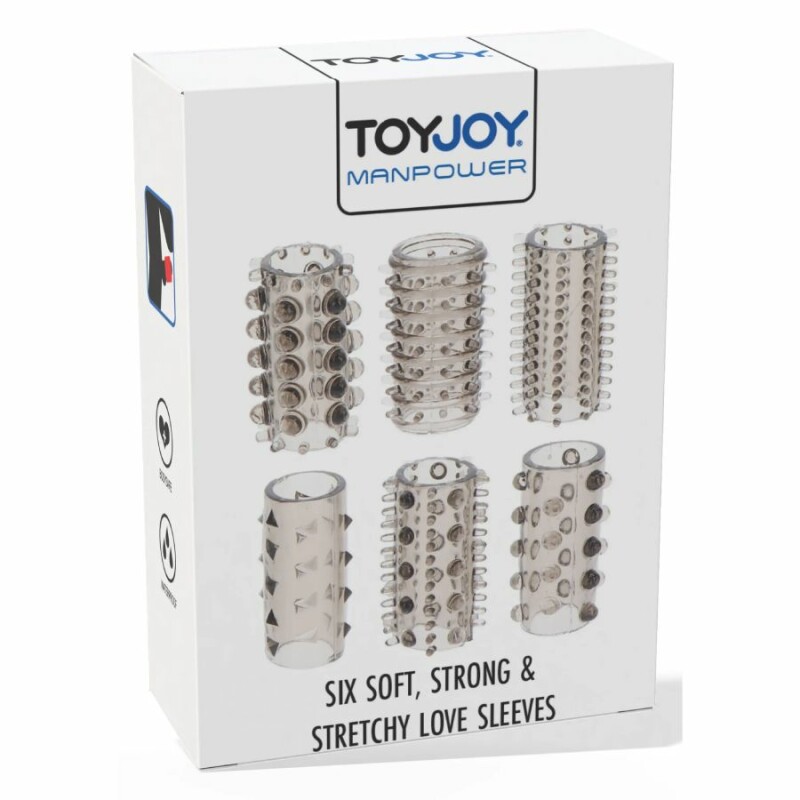 Набір насадок на пеніс Toy Joy Manpower сірий, 6 шт - Зображення 1