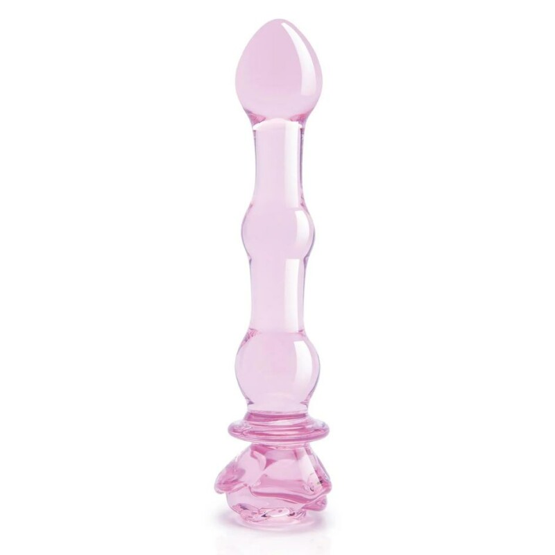 Скляний фалоімітатор Dreamtoys Glaze Glass Rosebud рожевий, 20 х 3.1 см - Изображение 1