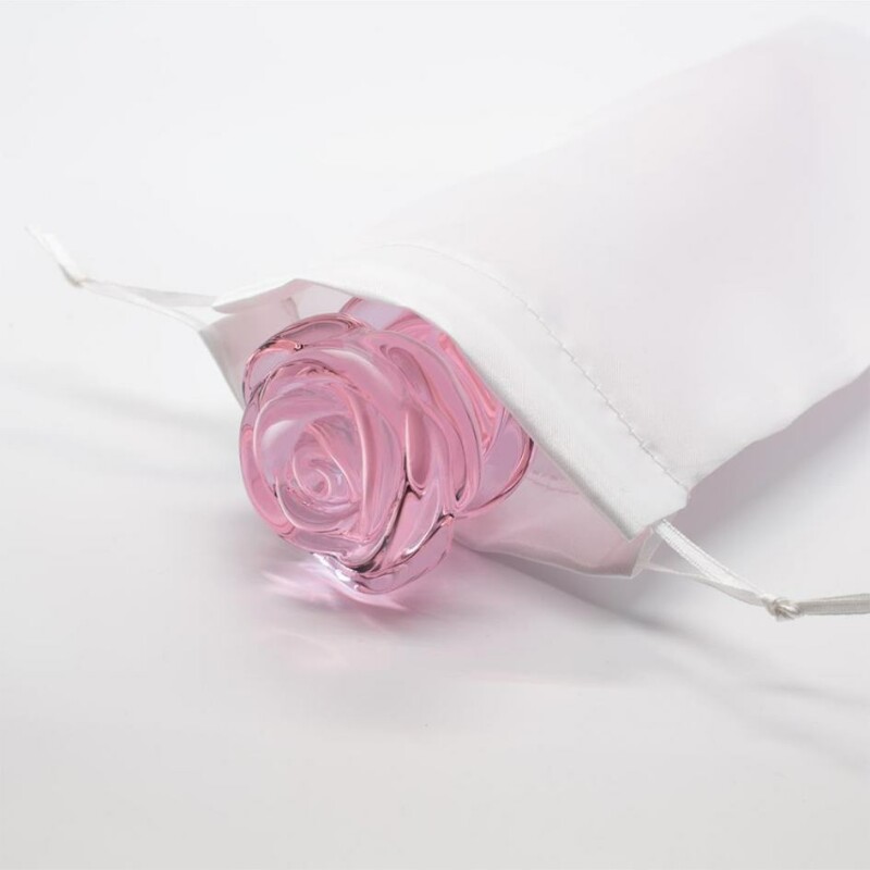 Фалоімітатор зі скла для точки G Dreamtoys Glaze Glass Rosebud рожевий, 22.8 х 4 см