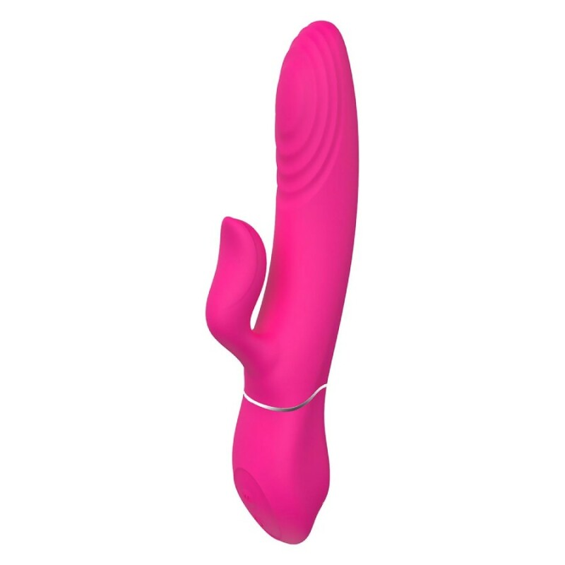 Вібратор-кролик Dreamtoys Duo Thruster для клітора, рожевий, 21 х 3.4 см - Изображение 3