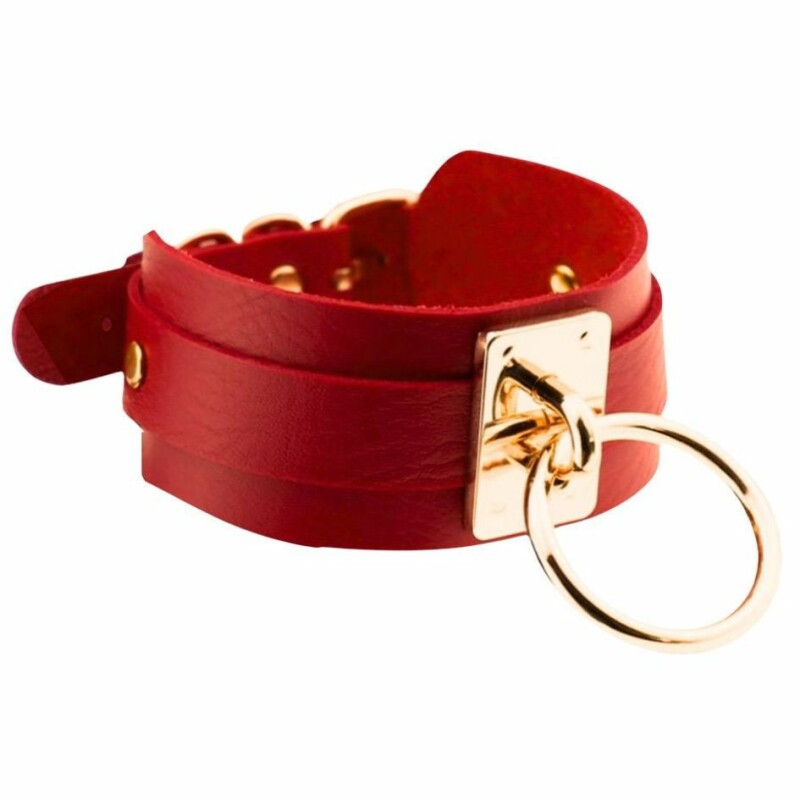 Нашийник з кільцем Kinky Diva O-Ring Collar Red/Gold червоний з золотими деталями - Зображення 7