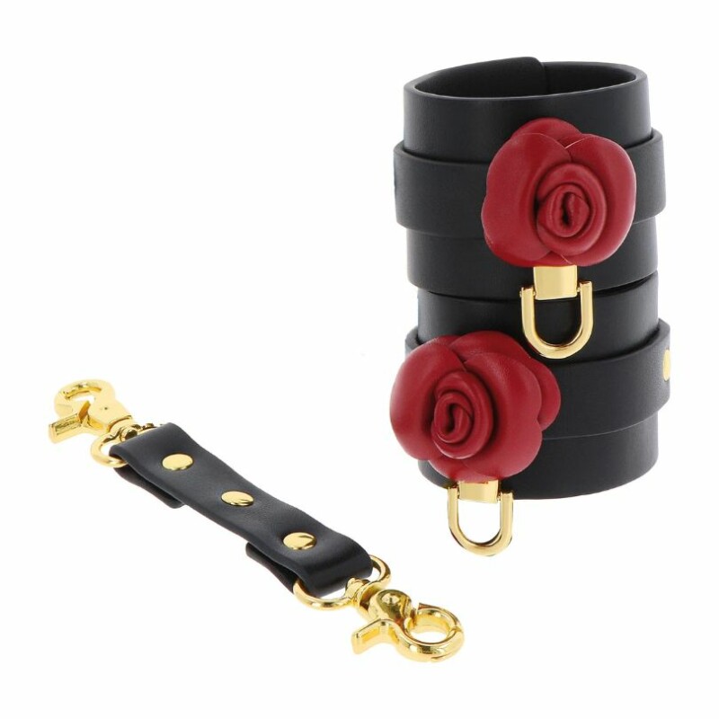 Поножи Taboom Wild Roses Ankle Cuffs Set с розами, чёрные - Изображение 2
