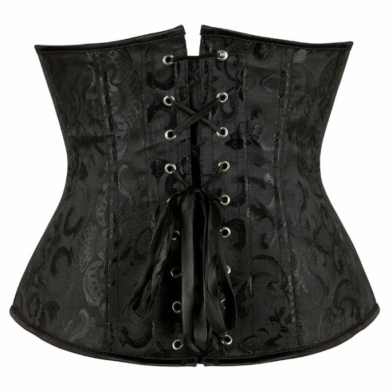 Корсет мереживний Star Night з трусиками, чорний, XL - Изображение 5