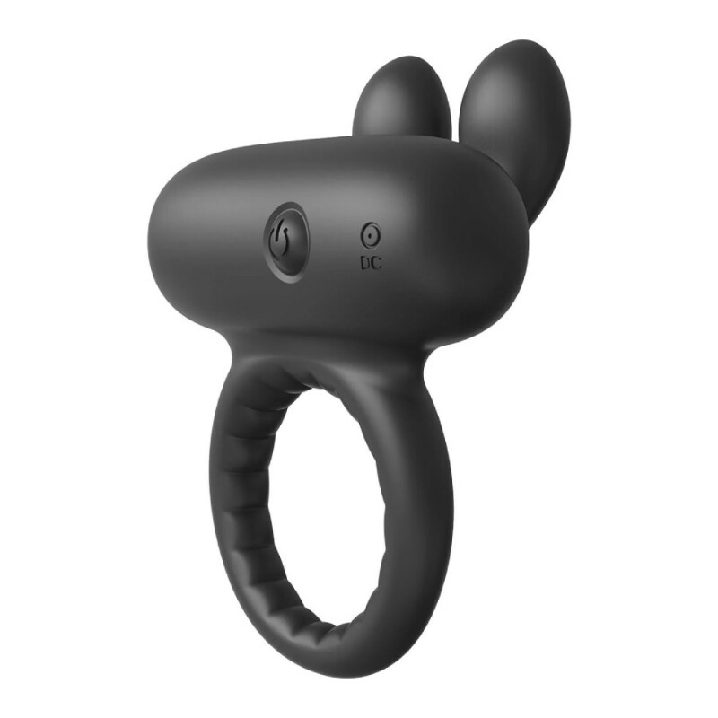 Ерекційне віброкільце Dreamtoys Rabbit з вушками для клітора, чорне, 9 х 5.5 см - Зображення 6