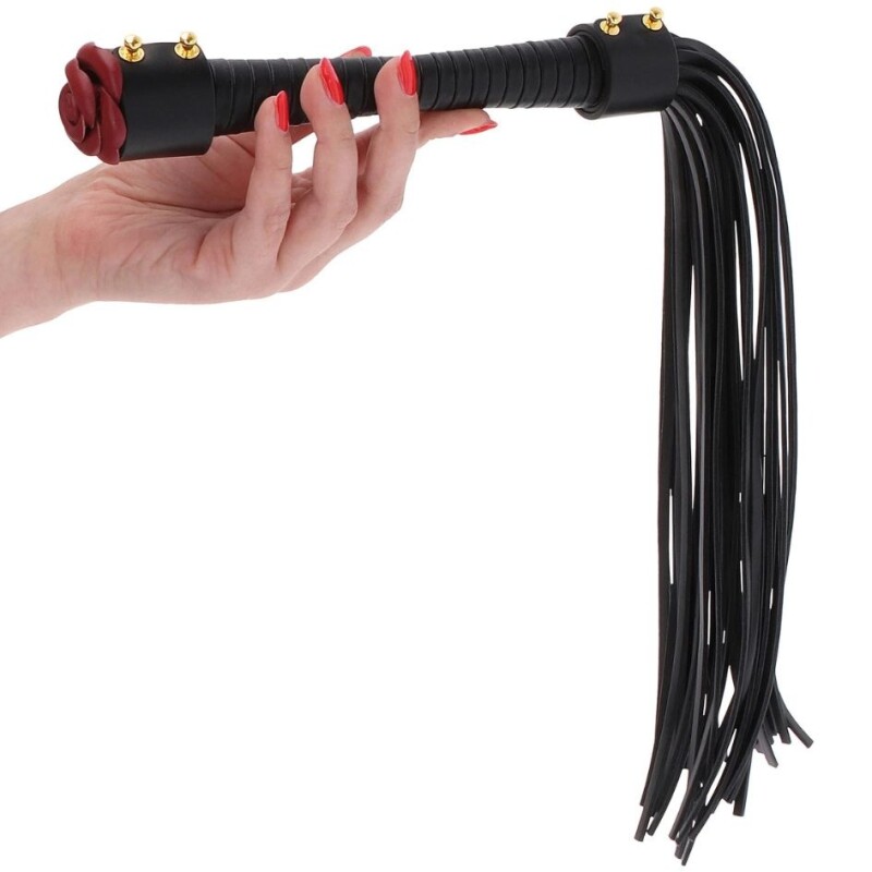 Флогер з трояндою на ручці Taboom Wild Roses Whip чорний - Зображення 4